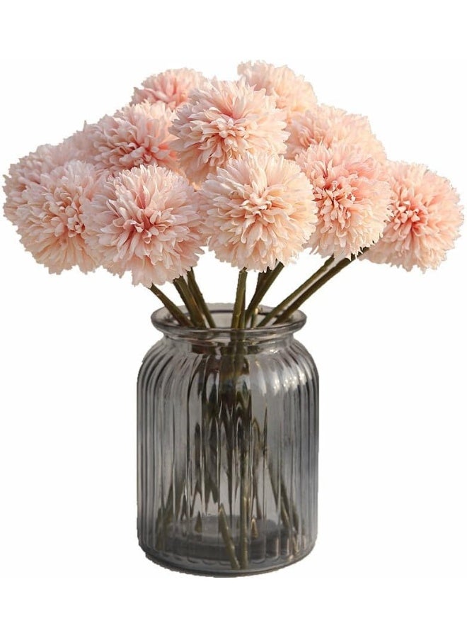 Homyu (اللحوم الوردي) - الزهور الاصطناعية كريزانتيموم كرة الزهور باقة 10 قطع هدية للأشخاص المهمين الأخلاق المجيدة لمكتب المنزل حفلات مقهى وحفلات الزفاف ((الشمبانيا الوردي) - Image 4